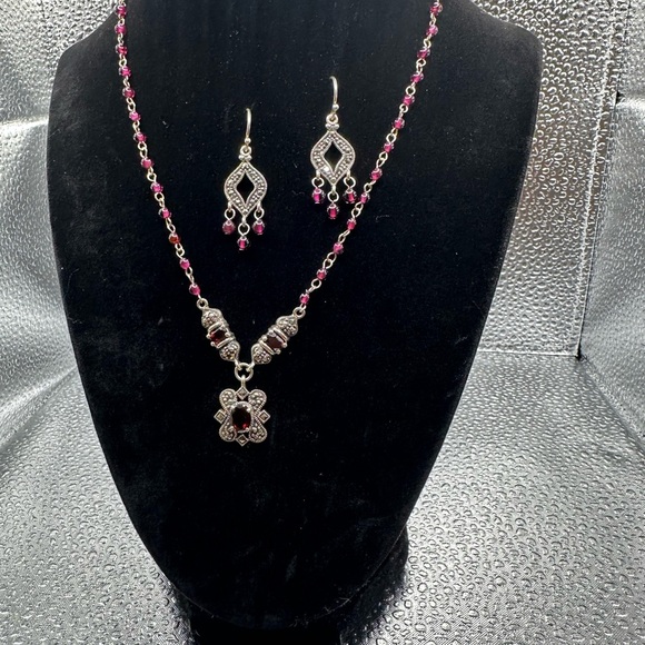 Vintage Garnet Set 925 Thailand and Spinel - Picture 3 of 8